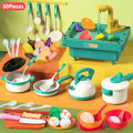 Kids Kitchen Play Set With Wash Basin Sink Plastic Toy Ages 6 To 12