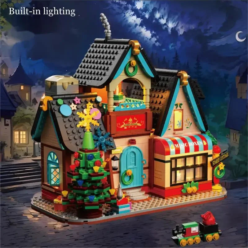 Starry Cottage Building Block Set for Kids, ABS Plastic Indoor Decoration Toy