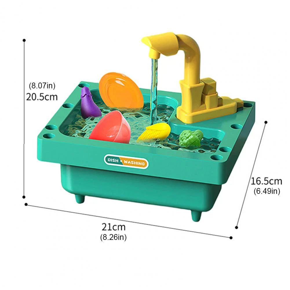 Kids Kitchen Play Set With Wash Basin Sink Plastic Toy Ages 6 To 12